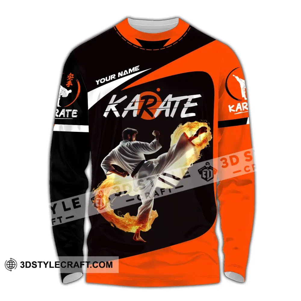 Unisex Shirt - Custom Text Karate Long Sleeve / S T-Shirt