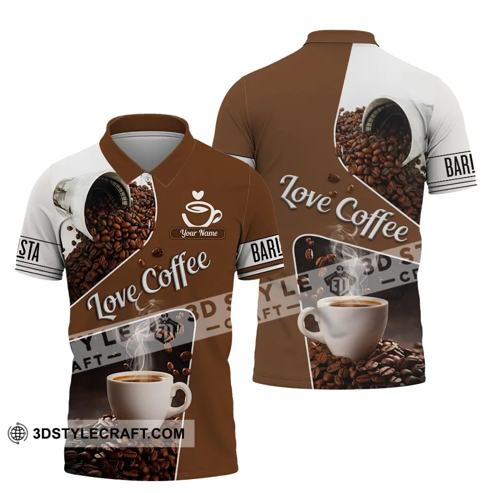 Unisex Shirt - Custom Text Shirt Love Coffee Shirt Polo Shirt / S T-shirt