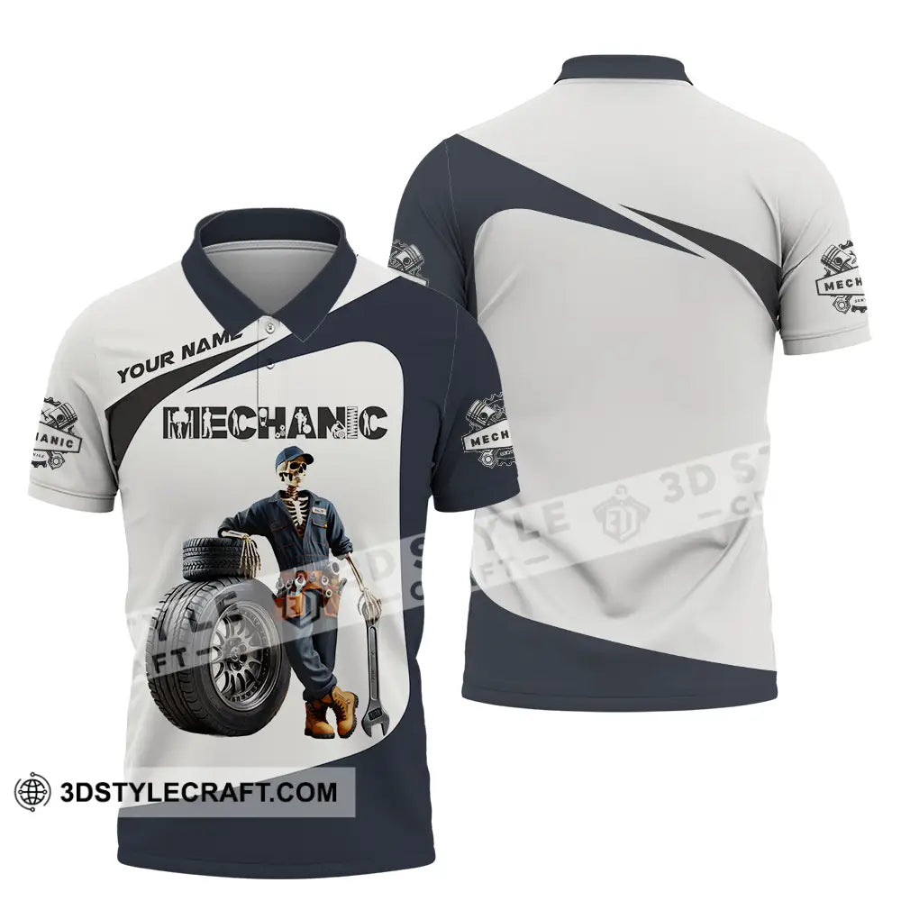 Unisex Shirt - Custom Text Mechanic Polo / S T-Shirt
