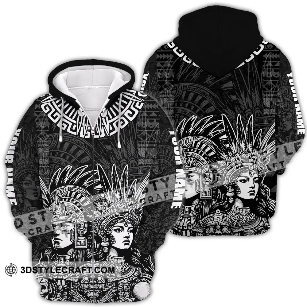 Unisex Shirt - Custom Text Shirt Mexico Aztec Classic Shirt Zipper Hoodie / S T-shirt