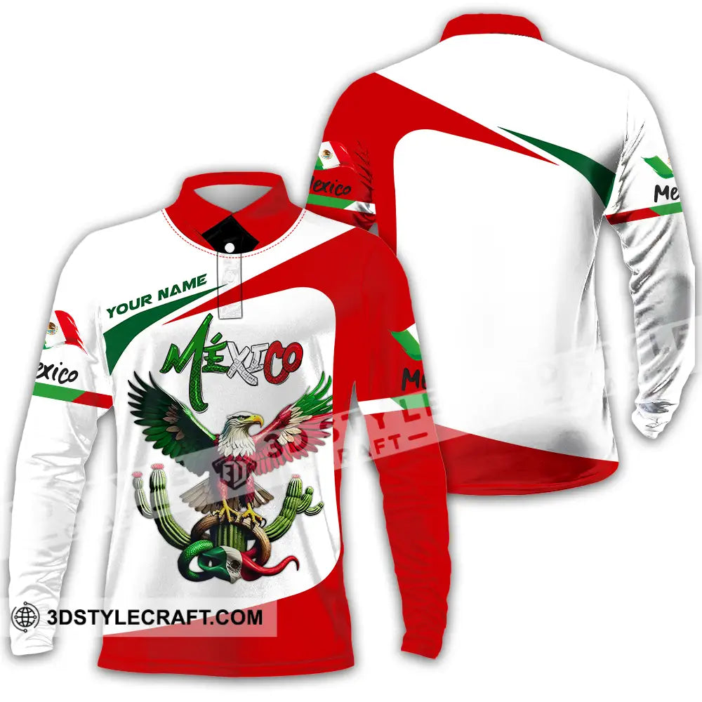 Unisex Shirt - Custom Text Shirt Mexico Shirt Long Sleeve Polo / S T-shirt