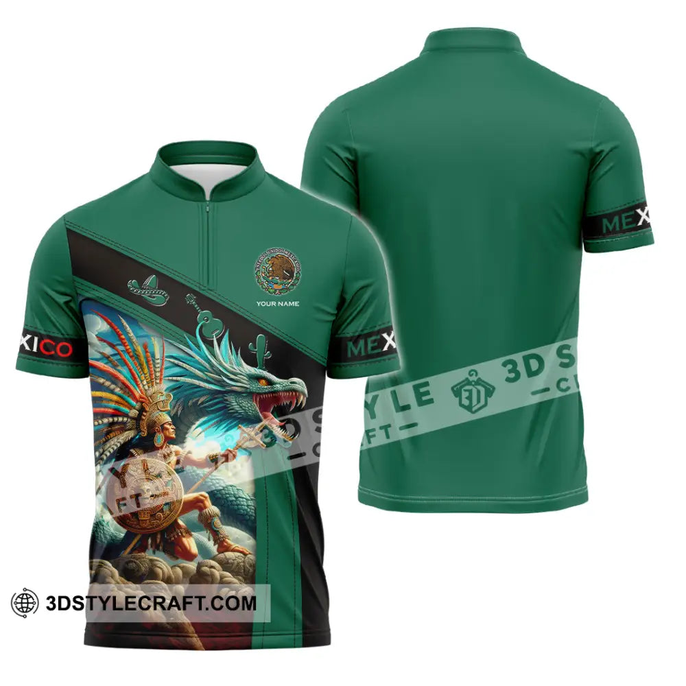 Unisex Shirt - Custom Text Shirt Mexico Shirt Zipper Polo Shirt / S T-shirt