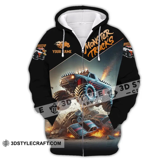 Unisex Shirt - Custom Text Shirt Monster Trucks style option 3