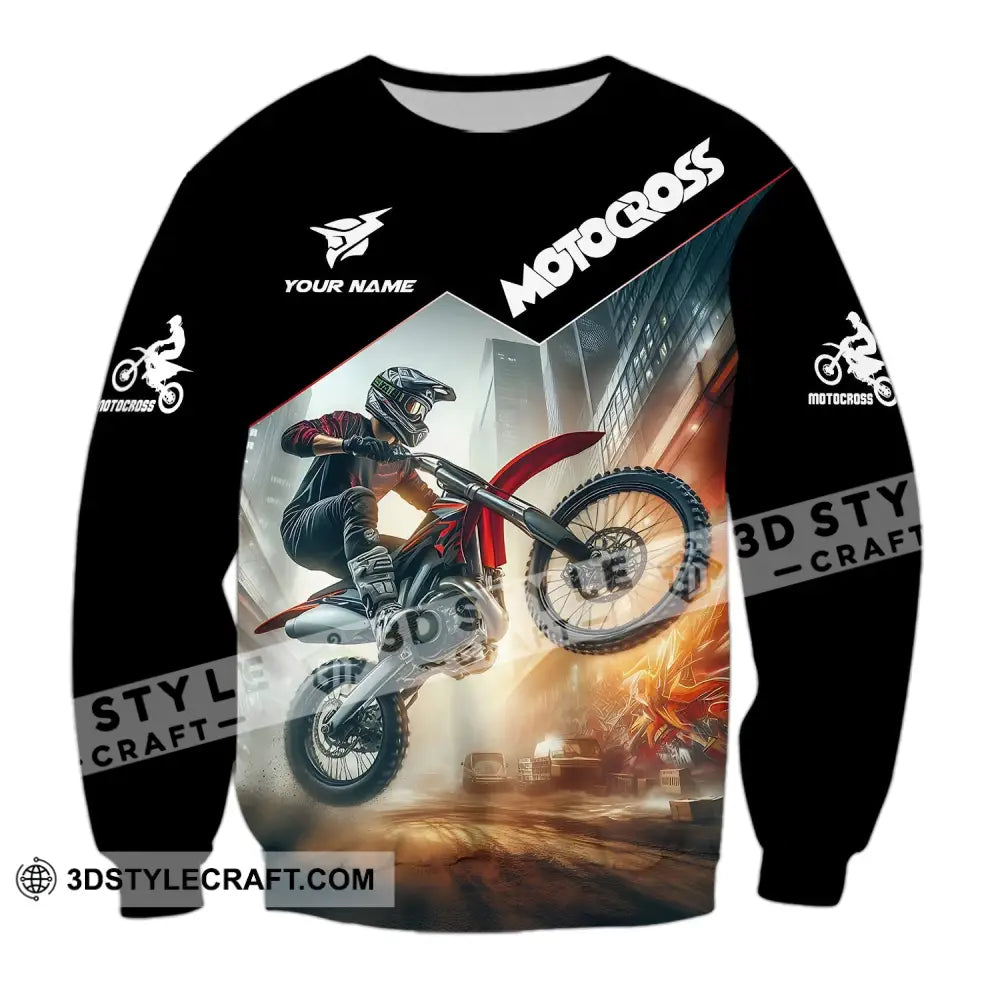 Unisex Shirt - Custom Text Motocross Long Sleeve / S T-Shirt