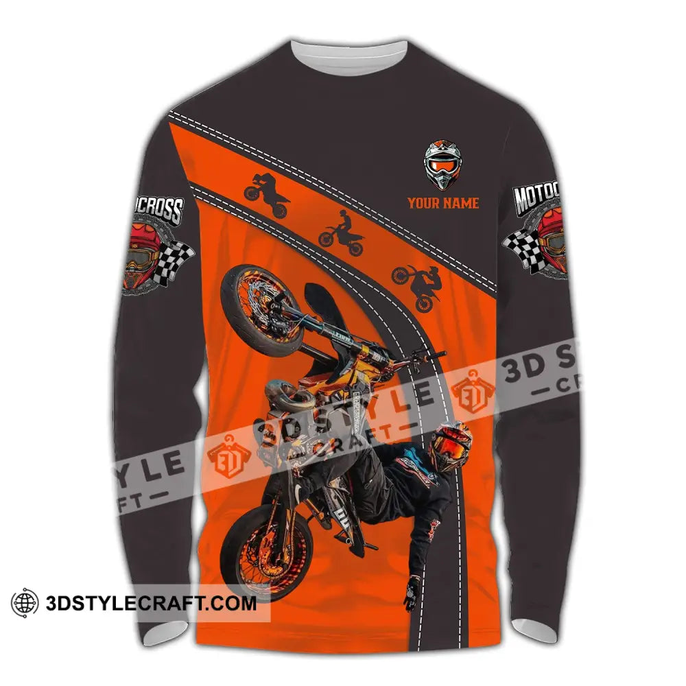 Unisex Shirt - Custom Text Motocross Long Sleeve / S T-Shirt