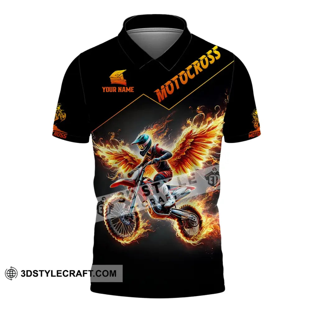 Unisex Shirt - Custom Text Motocross Polo / S T-Shirt