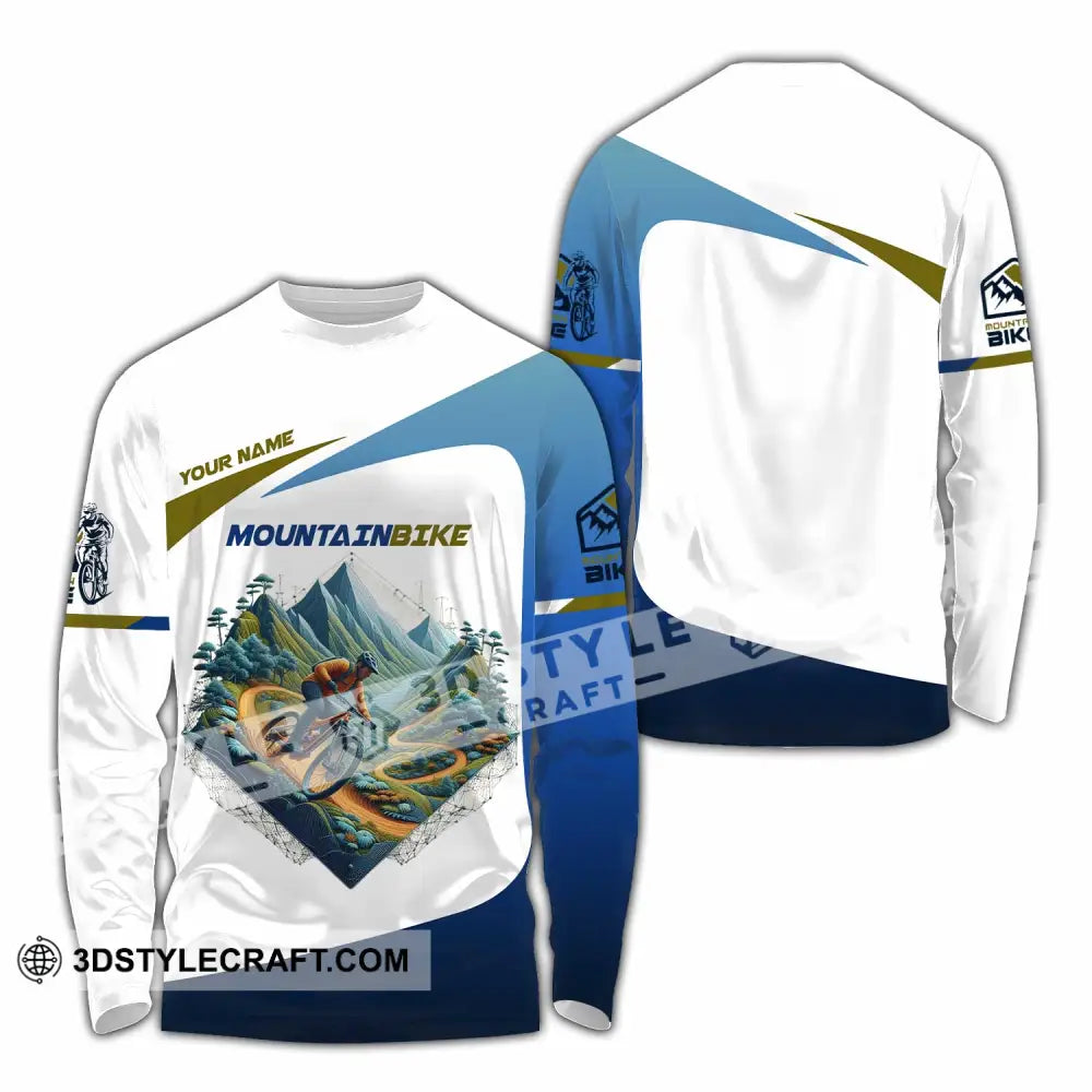 Unisex Shirt - Custom Text Shirt Mountain Bike Shirt Long Sleeve Shirt / S T-shirt