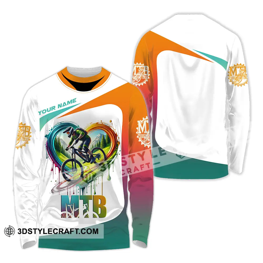 Unisex Shirt - Custom Text Shirt Mountain Bike Shirt Long Sleeve Shirt / S T-shirt