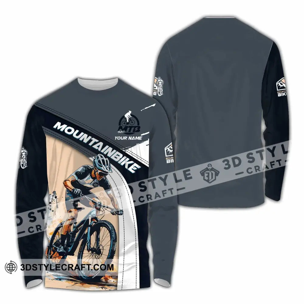Unisex Shirt - Custom Text Shirt Mountain Bike Shirt Long Sleeve Shirt / S T-shirt