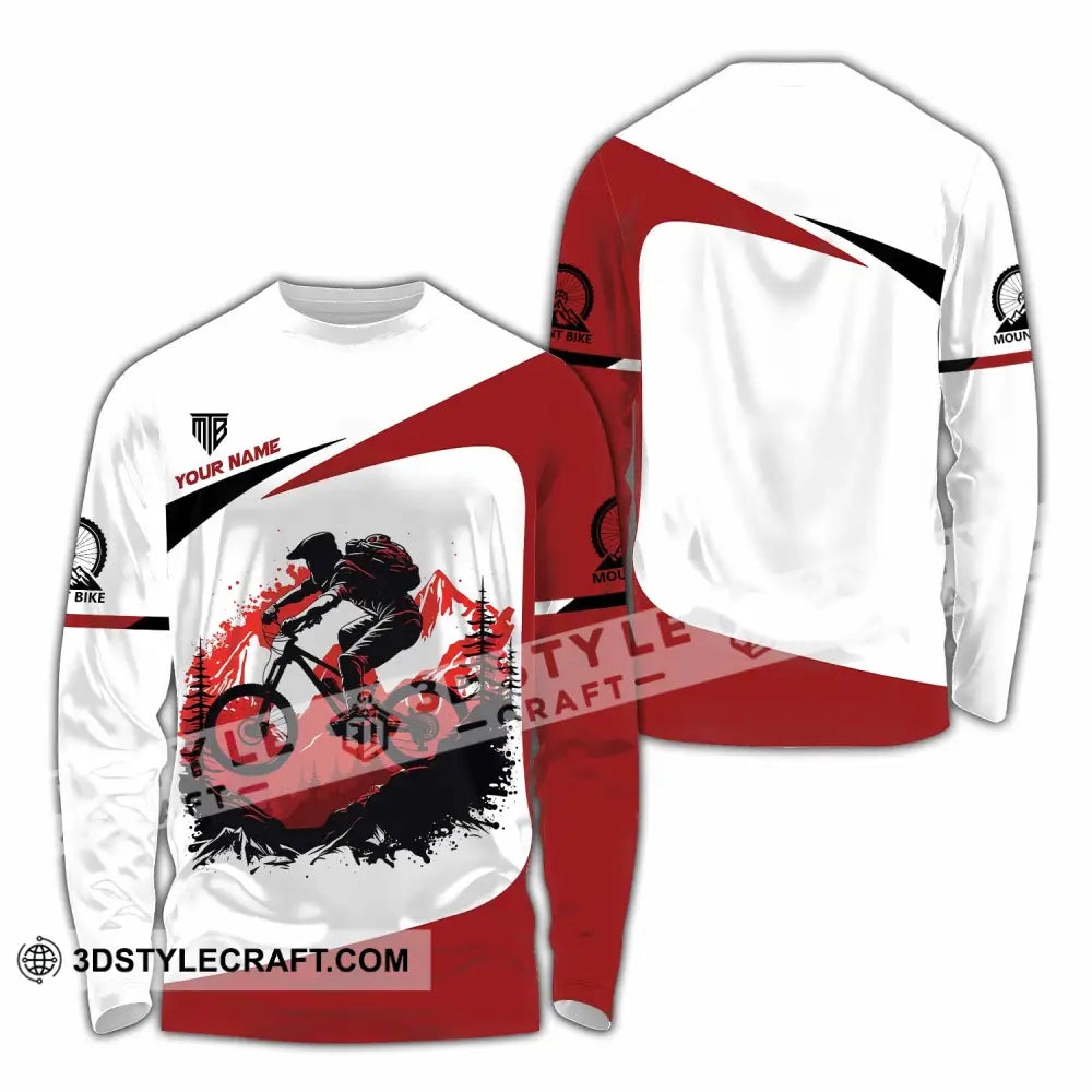 Unisex Shirt - Custom Text Mountain Bike Long Sleeve / S T-Shirt