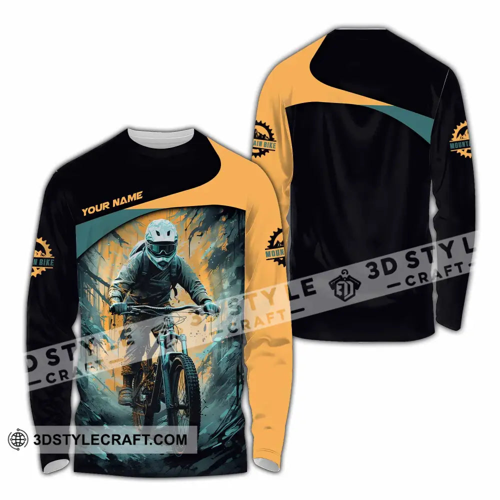 Unisex Shirt - Custom Text Shirt Mountain Bike Shirt Long Sleeve Shirt / S T-shirt