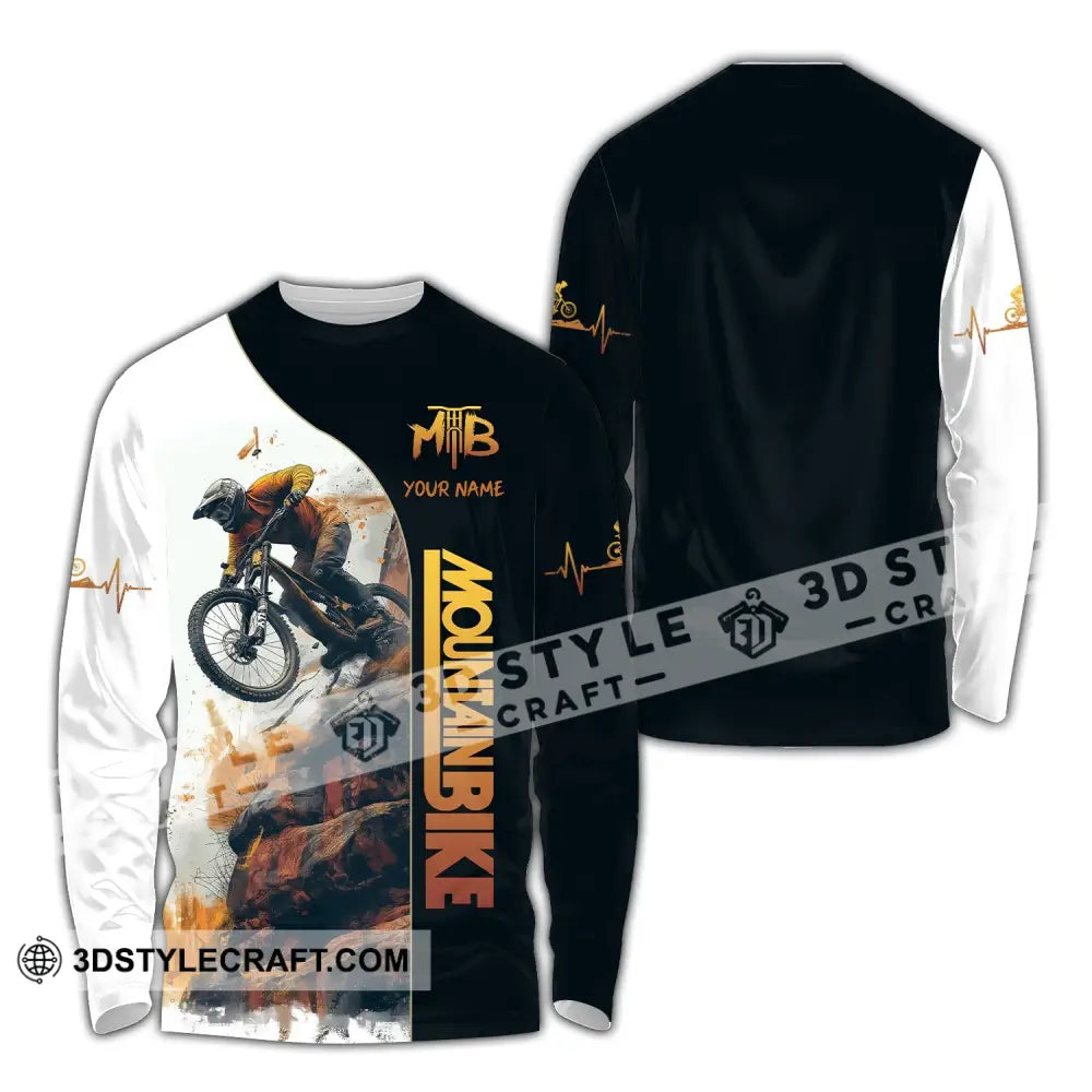 Unisex Shirt - Custom Text Mountain Bike Long Sleeve / S T-Shirt