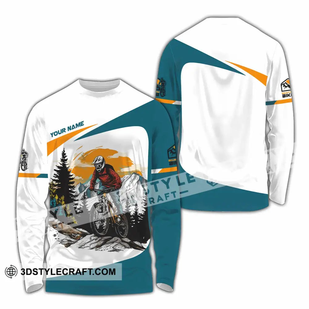 Unisex Shirt - Custom Text Shirt Mountain Bike Shirt Long Sleeve Shirt / S T-shirt