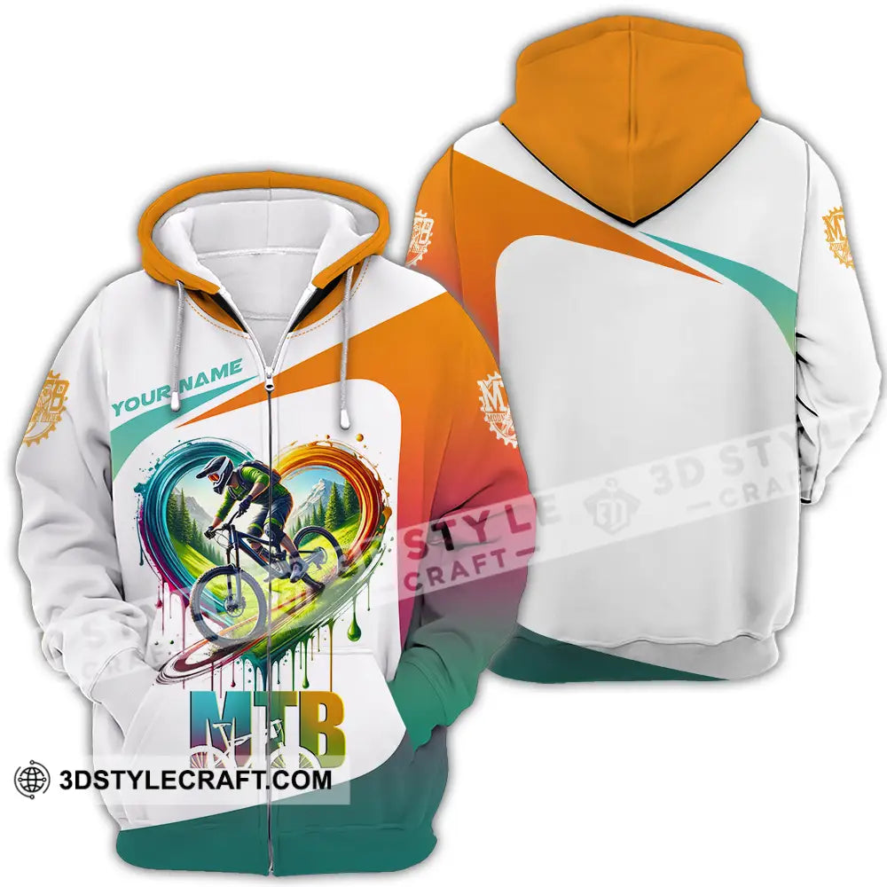 Unisex Shirt - Custom Text Shirt Mountain Bike Shirt Zipper Hoodie / S T-shirt