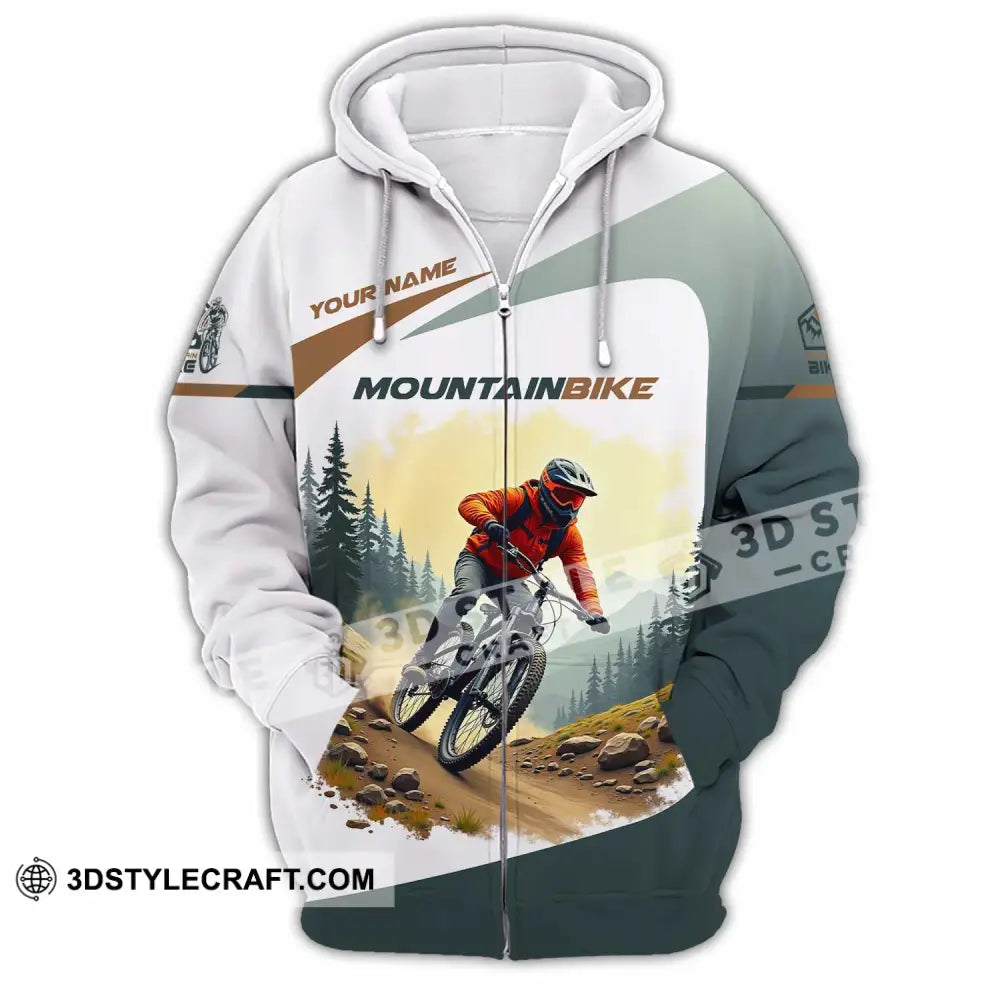 Unisex Shirt - Custom Text Shirt Mountain Bike Shirt Zipper Hoodie / S T-shirt