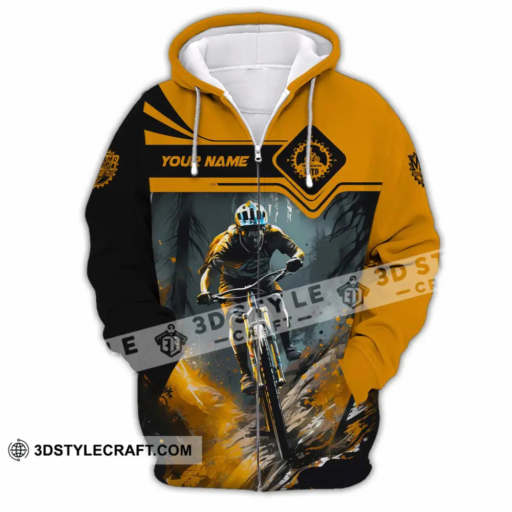Unisex Shirt - Custom Text Shirt Mountain Bike Shirt Zipper Hoodie / S T-shirt
