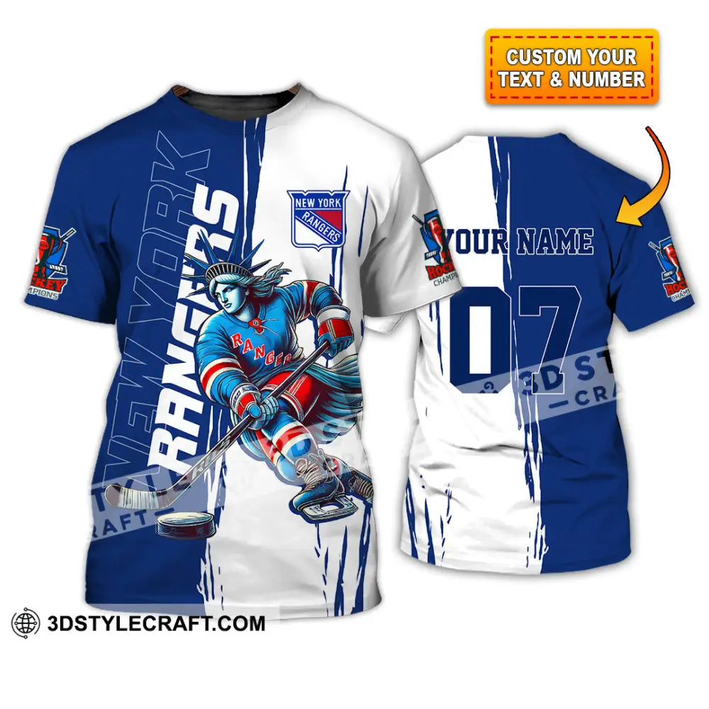 Unisex Shirt - Custom Text Shirt New York Rangers Shirt T-shirt