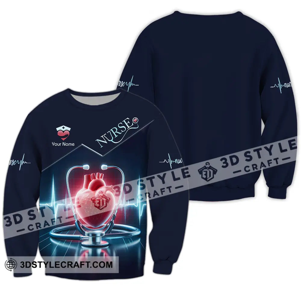 Unisex Shirt - Custom Text Nursing Shirt Nurse Life Long Sleeve / S T-shirt