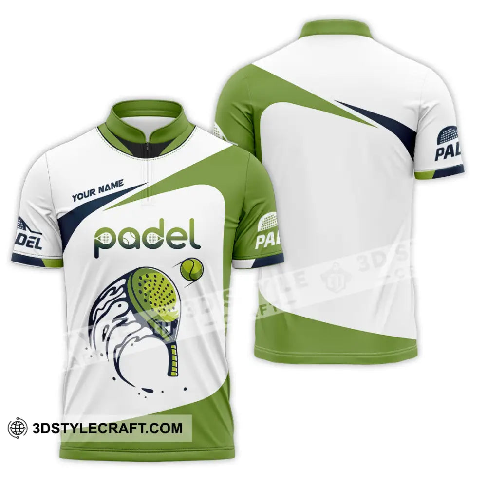 Unisex Shirt - Custom Text Shirt Padel Shirt Zipper Polo Shirt / S T-shirt