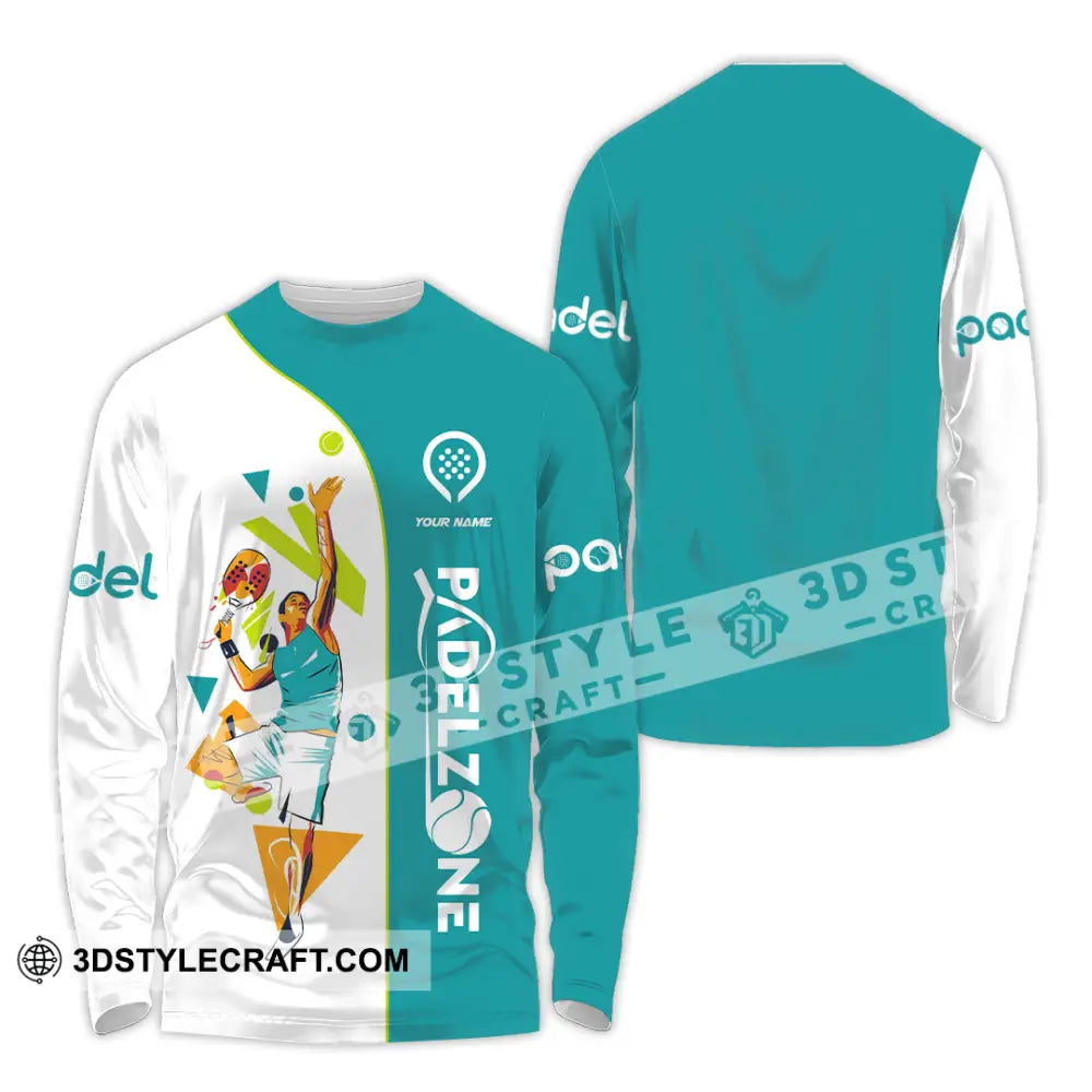 Unisex Shirt - Custom Text Shirt Padel Zone Shirt Long Sleeve Shirt / S T-shirt