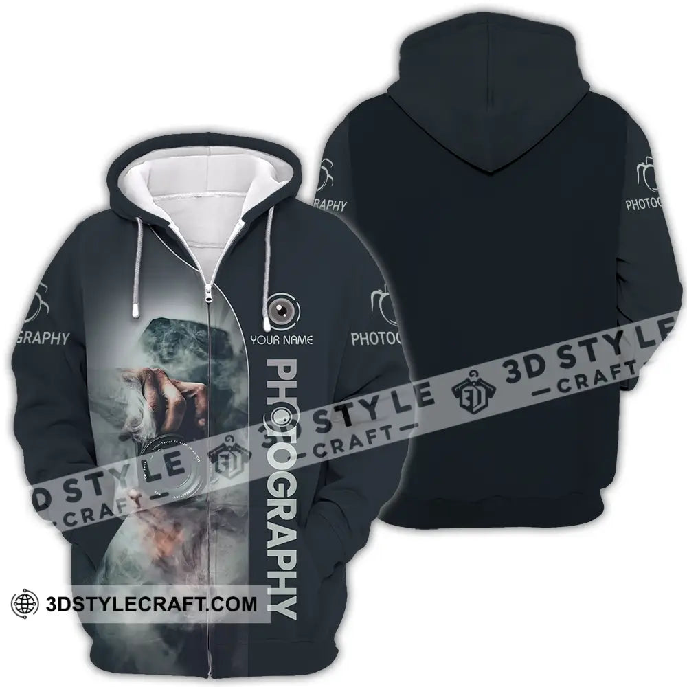 Unisex Shirt - Custom Text Photography Zipper Hoodie / S T-Shirt