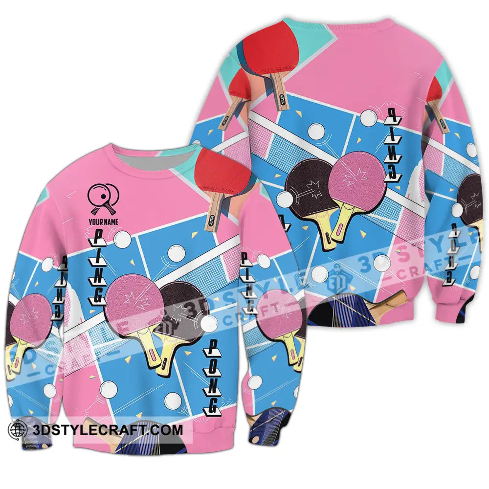 Unisex Shirt - Custom Text Shirt Ping Pong Shirt Long Sleeve / S T-shirt