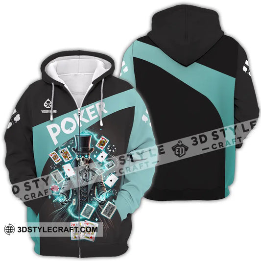 Unisex Shirt - Custom Text Poker Zipper Hoodie / S T-Shirt