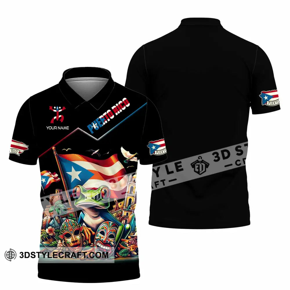 Unisex Shirt - Custom Text Shirt Puerto Rico Shirt Polo Shirt / S T-shirt