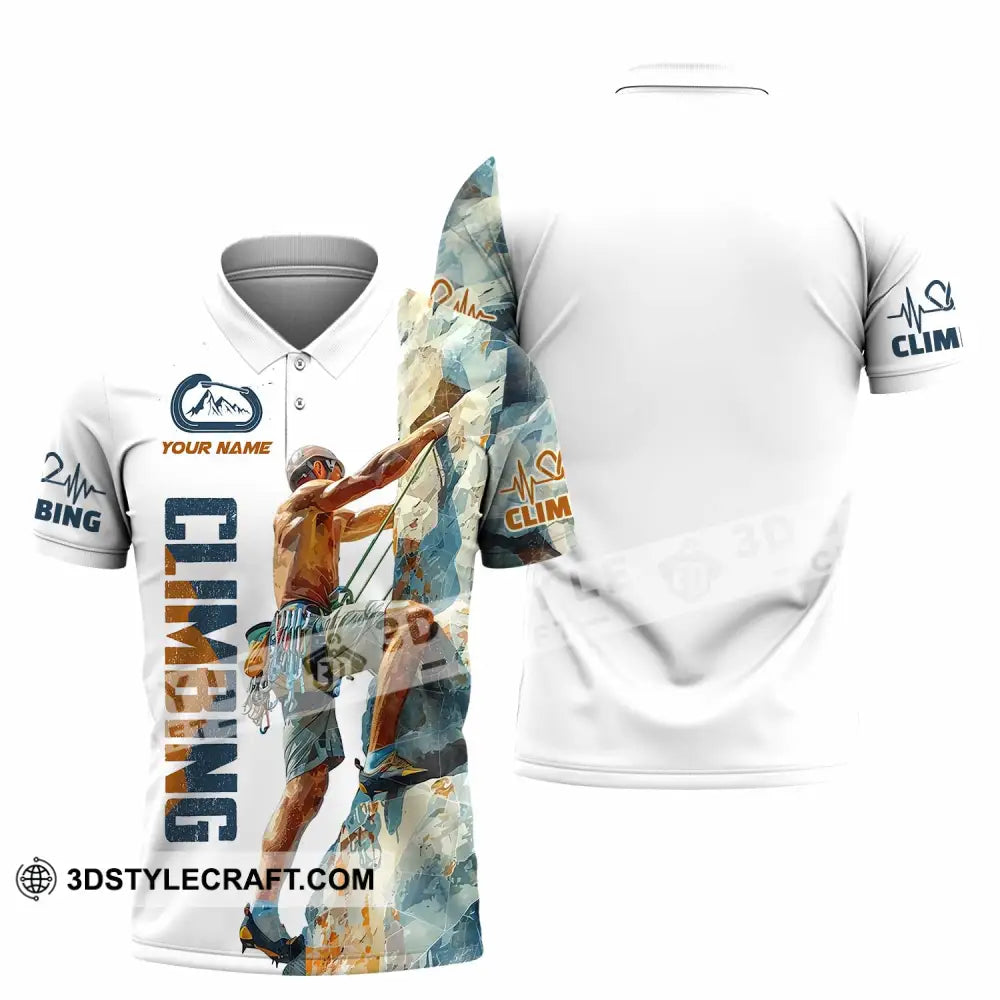 Unisex Shirt - Custom Text Shirt Rock Climbing Polo Shirt / S T-shirt