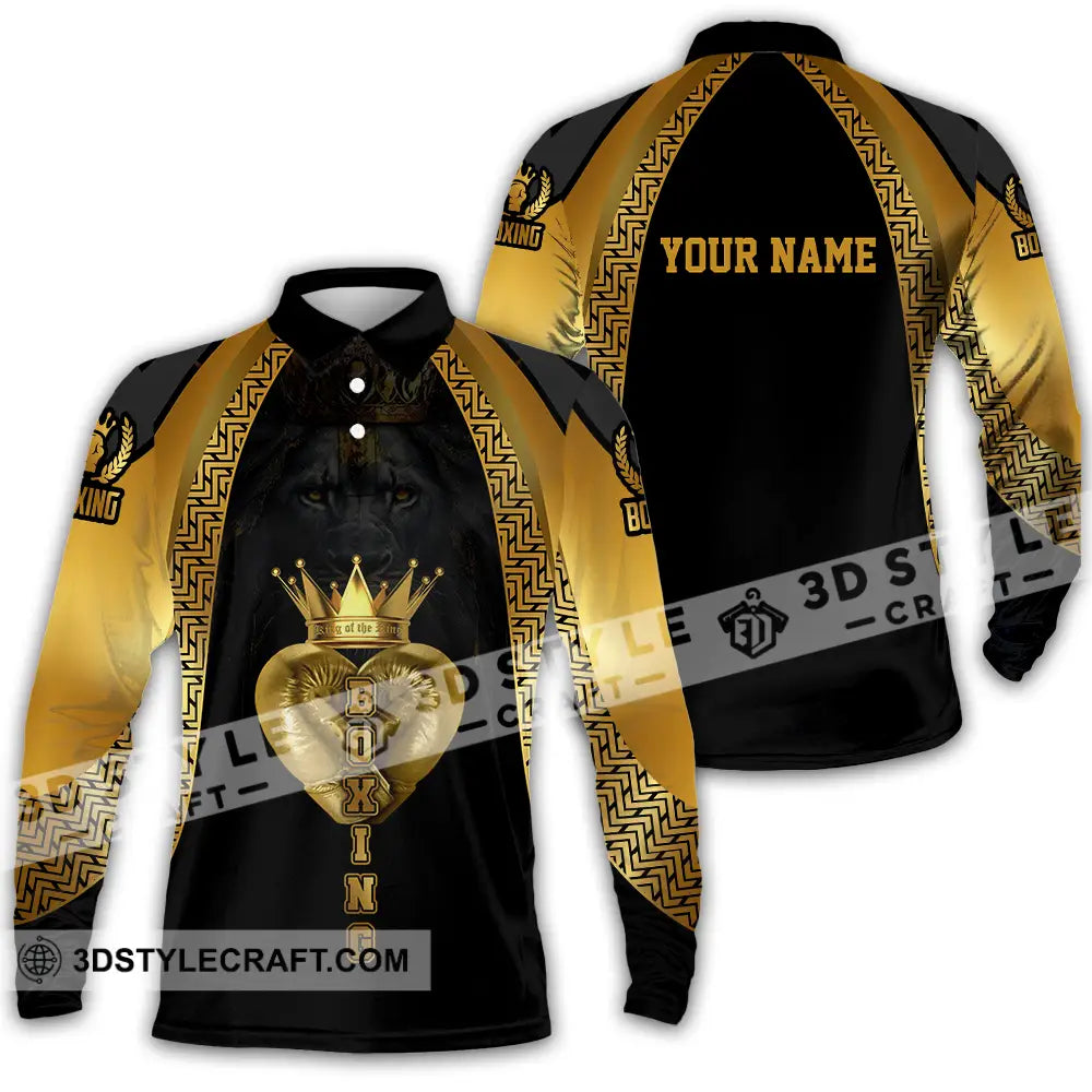 Unisex Shirt - Custom Text Shirt Royal Boxing Shirt Long Sleeve Polo / S T-shirt