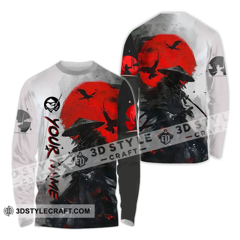 Unisex Shirt - Custom Text Samurai Long Sleeve / S T-Shirt