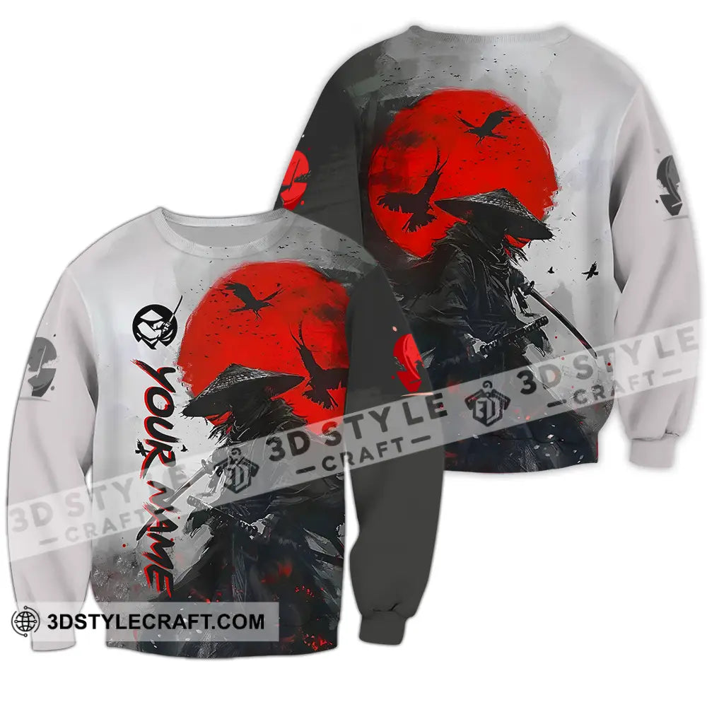 Unisex Shirt - Custom Text Samurai Long Sleeve / S T-Shirt