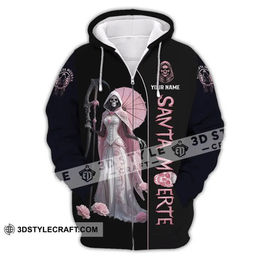 Unisex Shirt - Custom Text Shirt Santa Muerte style option 3