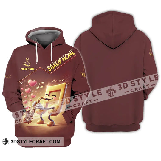Unisex Shirt - Custom Text Shirt Saxophone style option 3