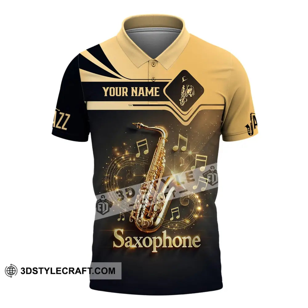 Unisex Shirt - Custom Text Saxophone Polo / S T-Shirt