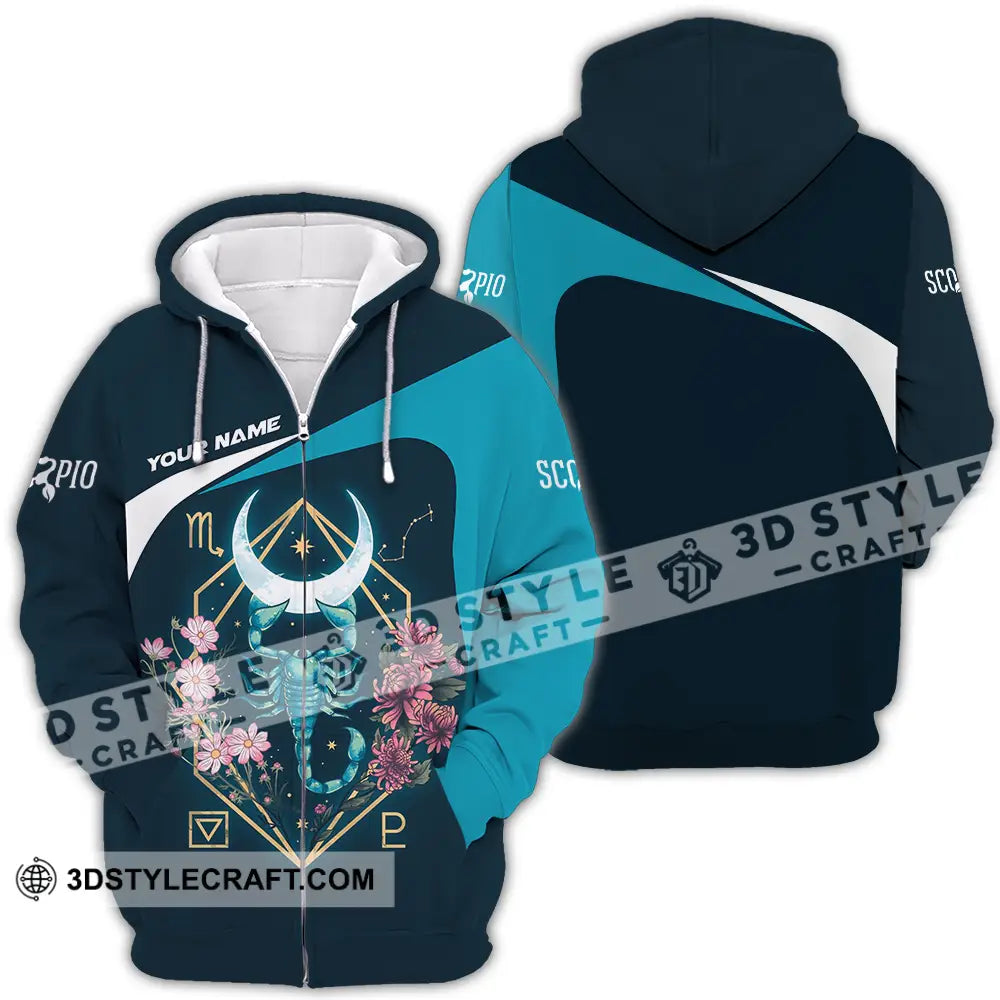 Unisex Shirt - Custom Text Scorpio Zipper Hoodie / S T-Shirt