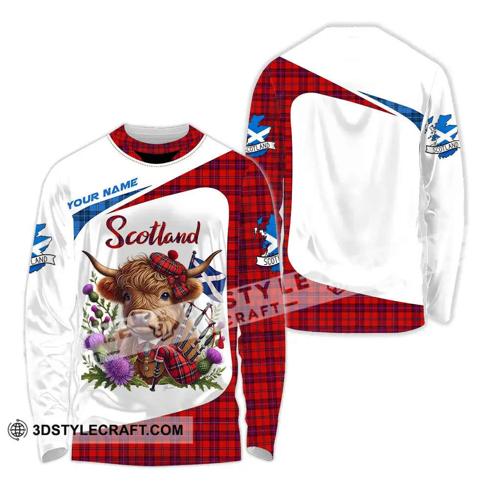 Unisex Shirt - Custom Text Shirt Scotland Highland Cow Shirt Long Sleeve Shirt / S T-shirt