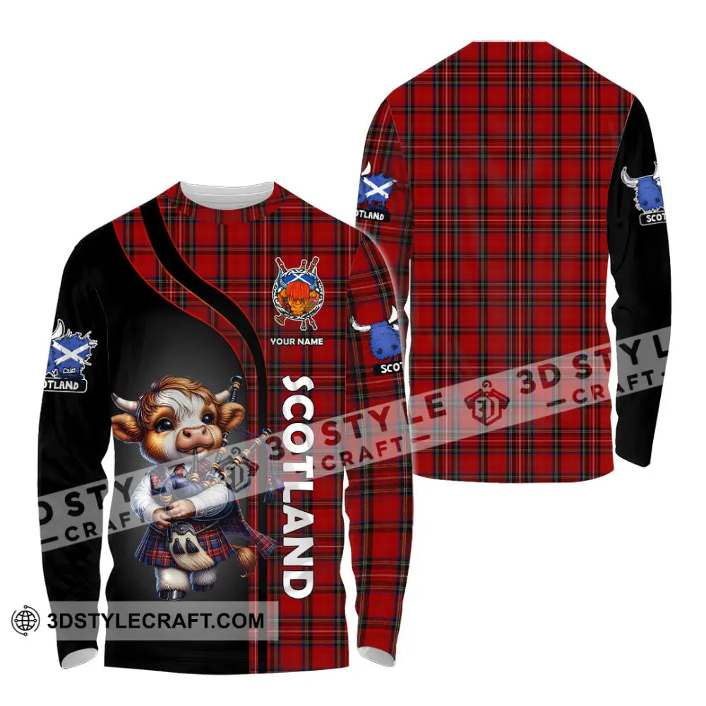 Unisex Shirt - Custom Text Shirt Scotland Highland Cow Shirt Long Sleeve Shirt / S T-shirt