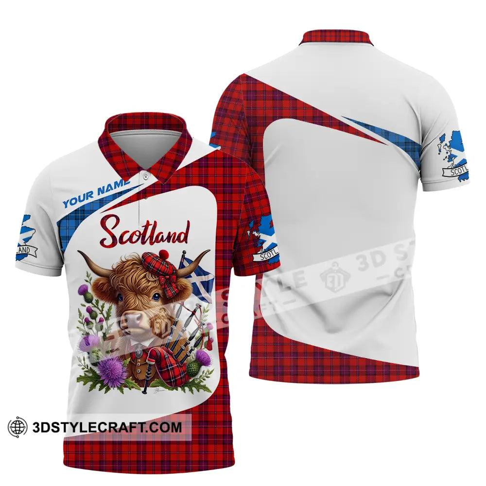 Unisex Shirt - Custom Text Shirt Scotland Highland Cow Shirt Polo Shirt / S T-shirt