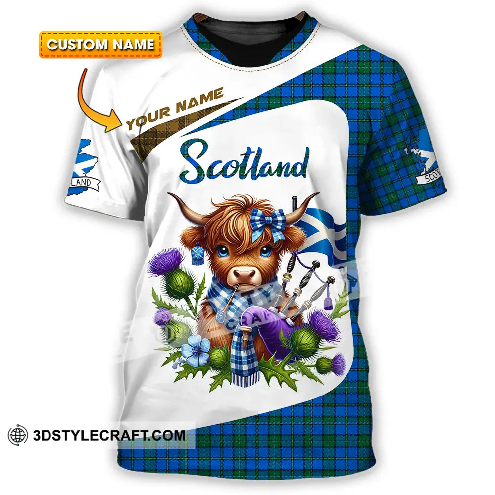 Unisex Shirt - Custom Text Shirt Scotland Highland Cow Shirt T-shirt