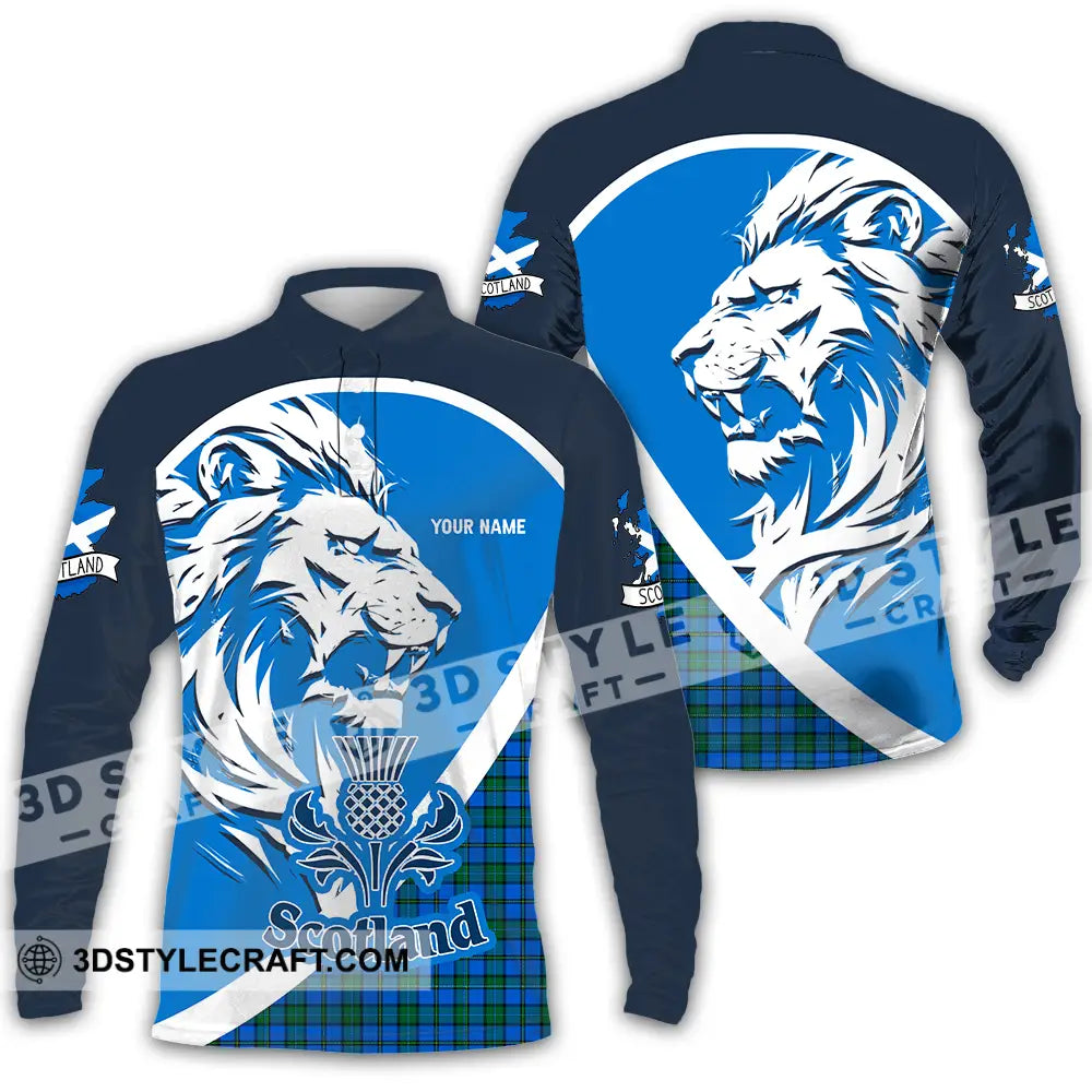 Unisex Shirt - Custom Text Shirt Scotland Shirt Long Sleeve Polo / S T-shirt