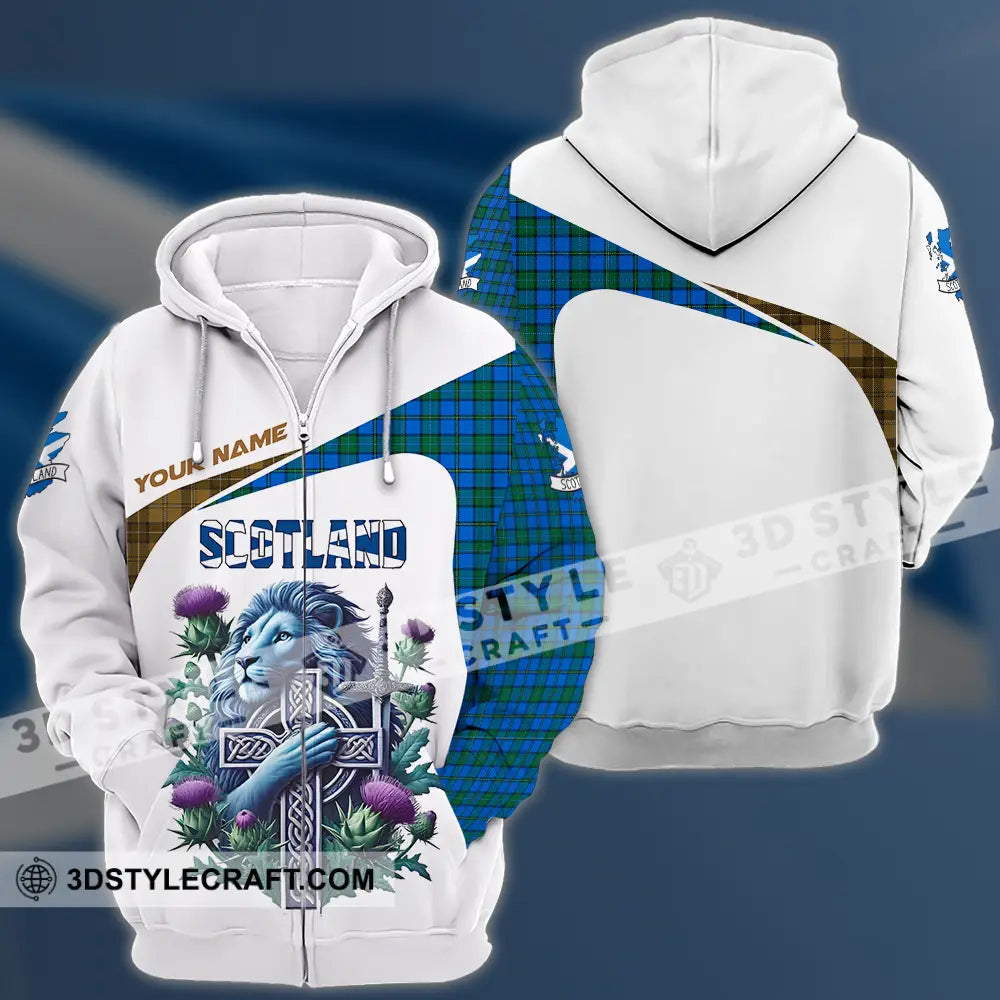 Unisex Shirt - Custom Text Shirt Scotland Shirt Zipper Hoodie / S T-shirt