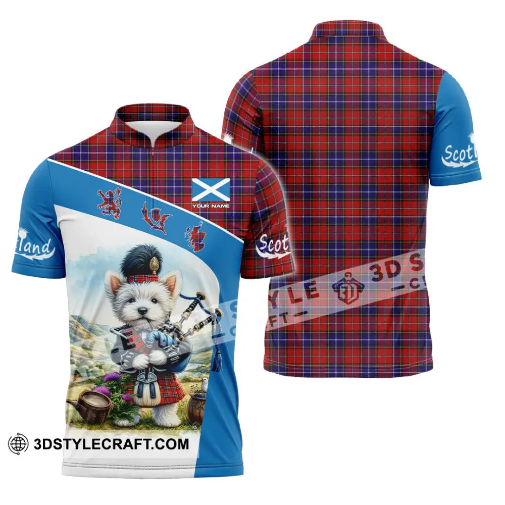 Unisex Shirt - Custom Text Shirt Scotland Shirt Zipper Polo Shirt / S T-shirt