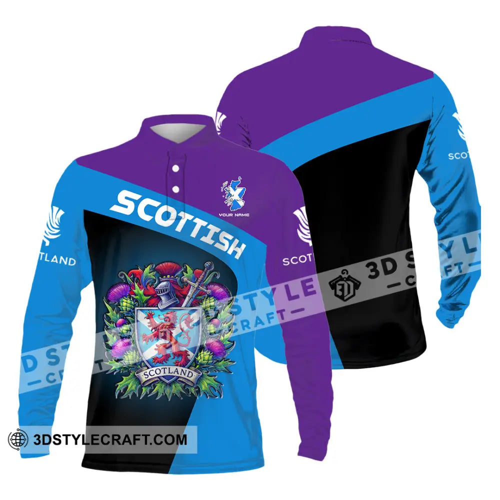 Unisex Shirt - Custom Text Shirt Scottish Shirt Long Sleeve Polo / S T-shirt