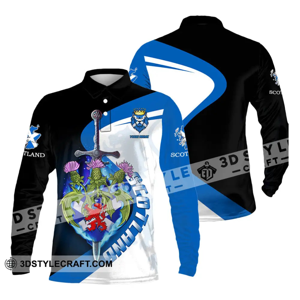 Unisex Shirt - Custom Text Shirt Scottish Shirt Long Sleeve Polo / S T-shirt
