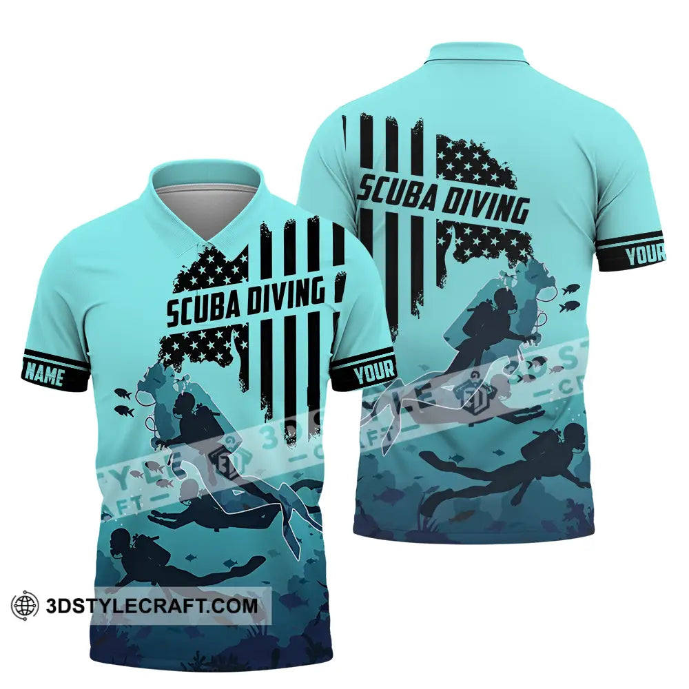 Unisex Shirt - Custom Text Scuba Diving Polo / S T-Shirt