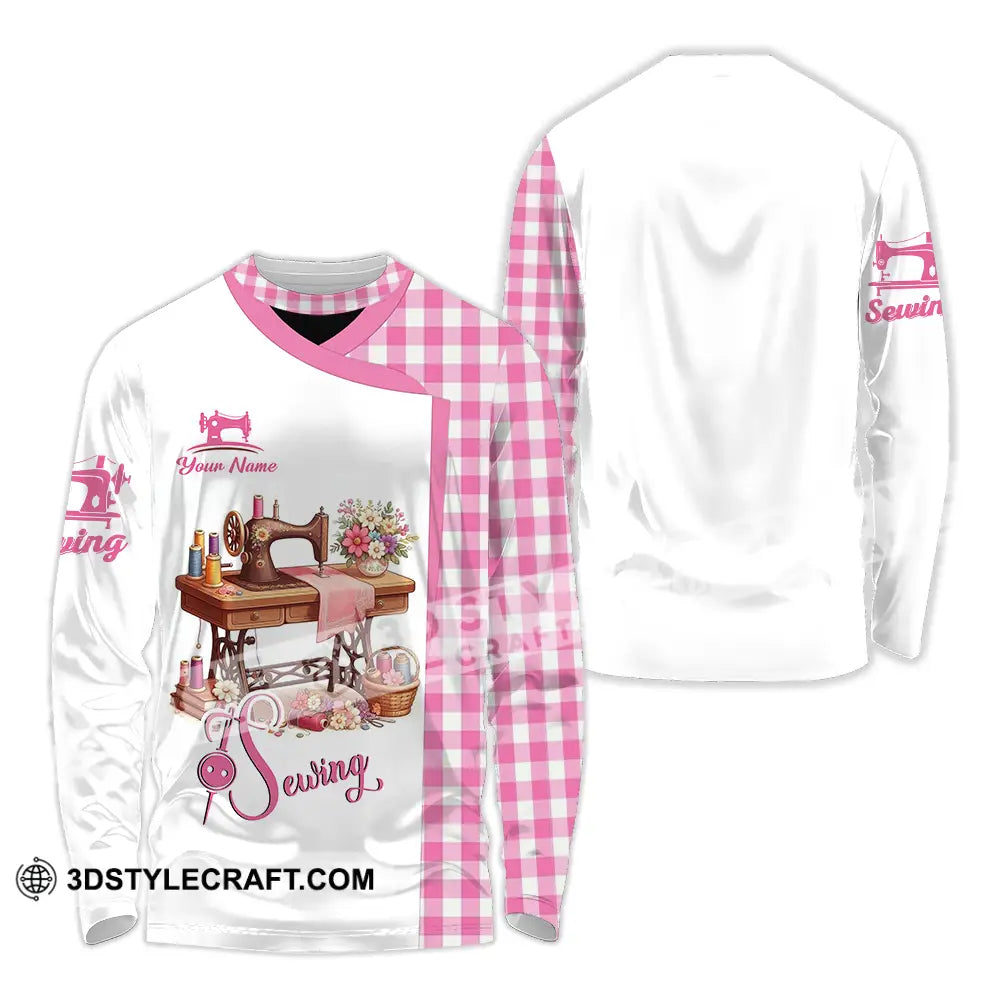 Unisex Shirt - Custom Text Shirt Sewing Shirt Long Sleeve Shirt / S T-shirt