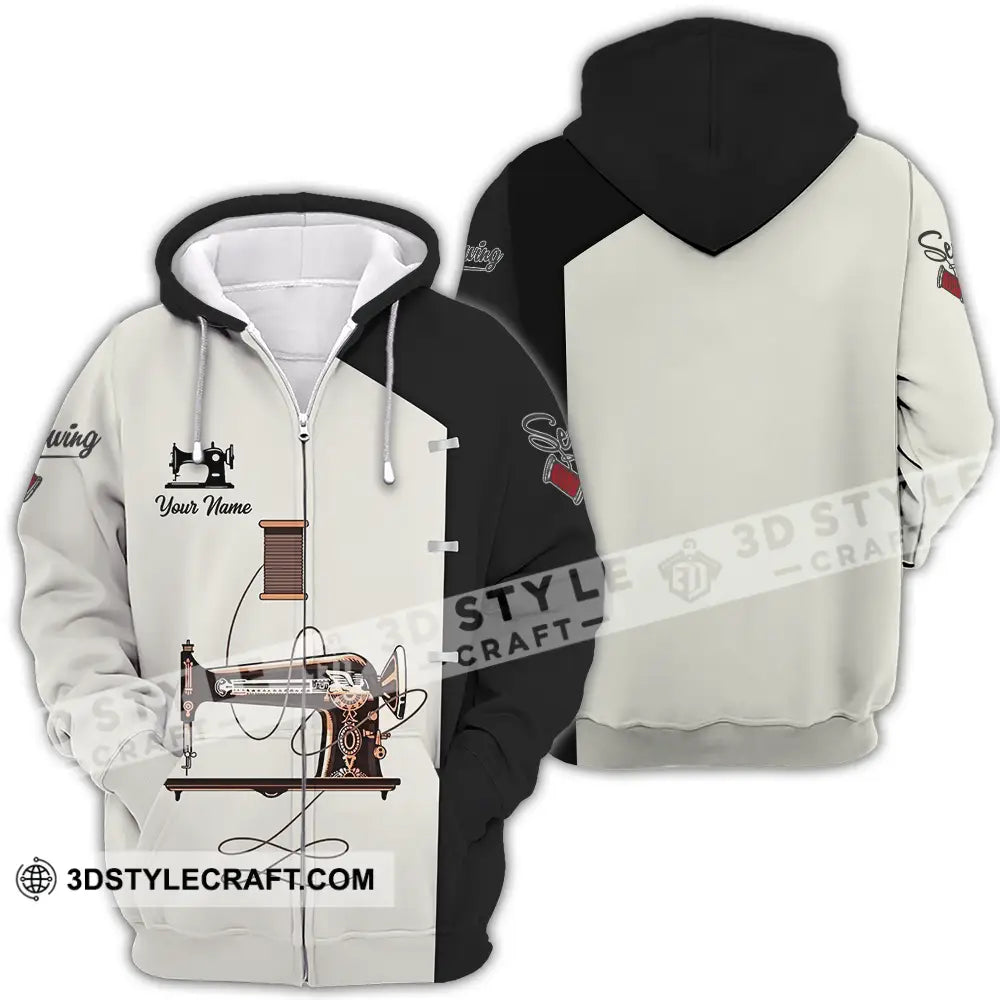 Unisex Shirt - Custom Text Shirt Sewing Shirt Zipper Hoodie / S T-shirt