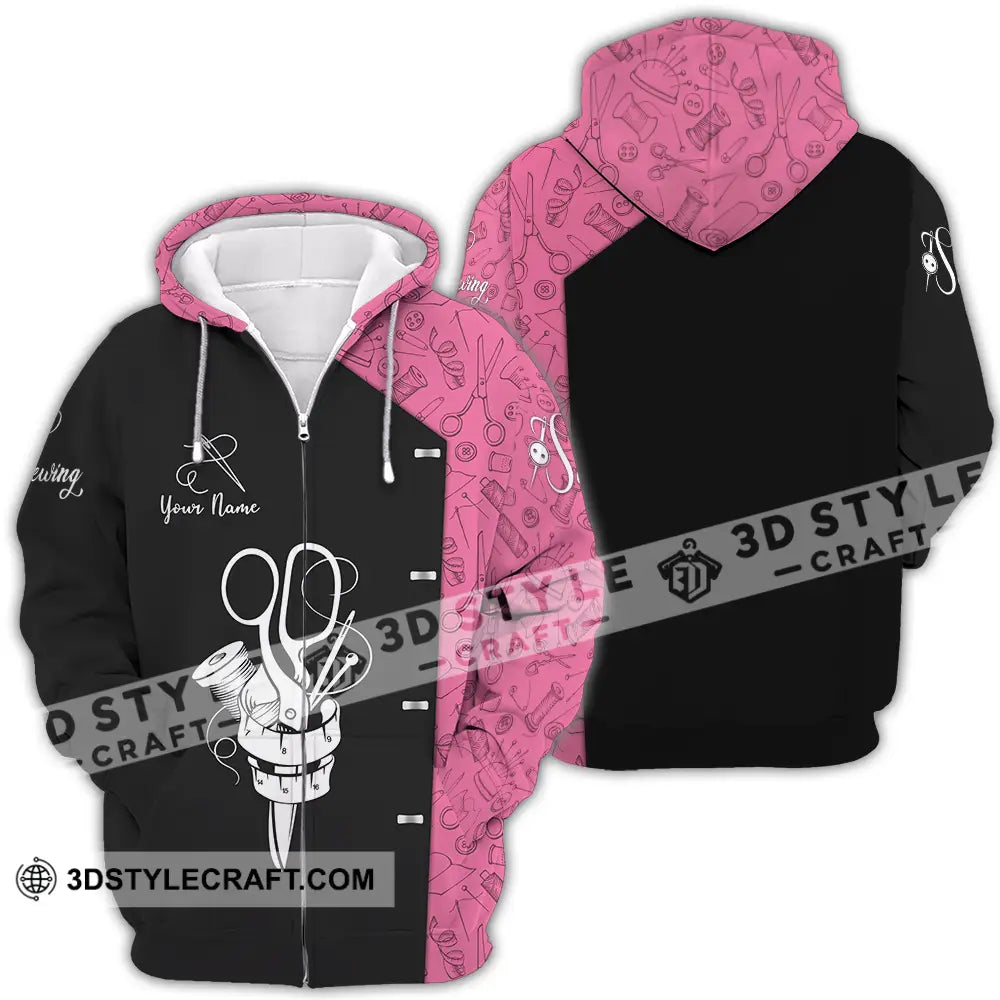 Unisex Shirt - Custom Text Shirt Sewing Shirt Zipper Hoodie / S T-shirt