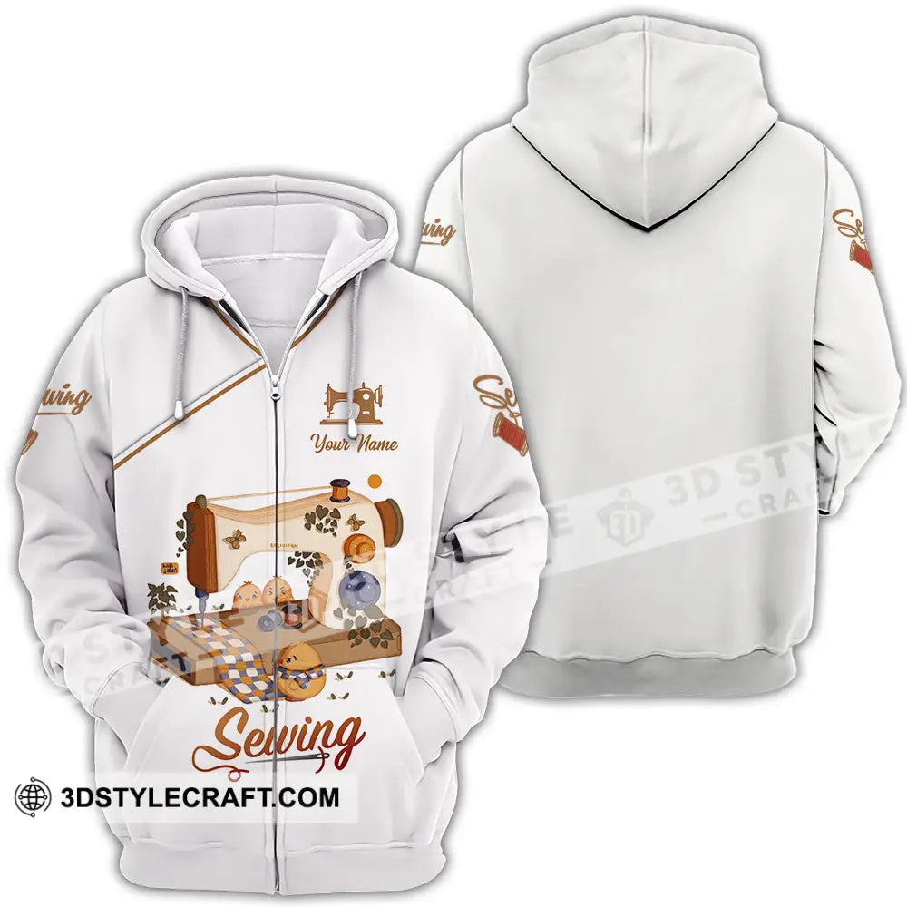 Unisex Shirt - Custom Text Shirt Sewing Shirt Zipper Hoodie / S T-shirt